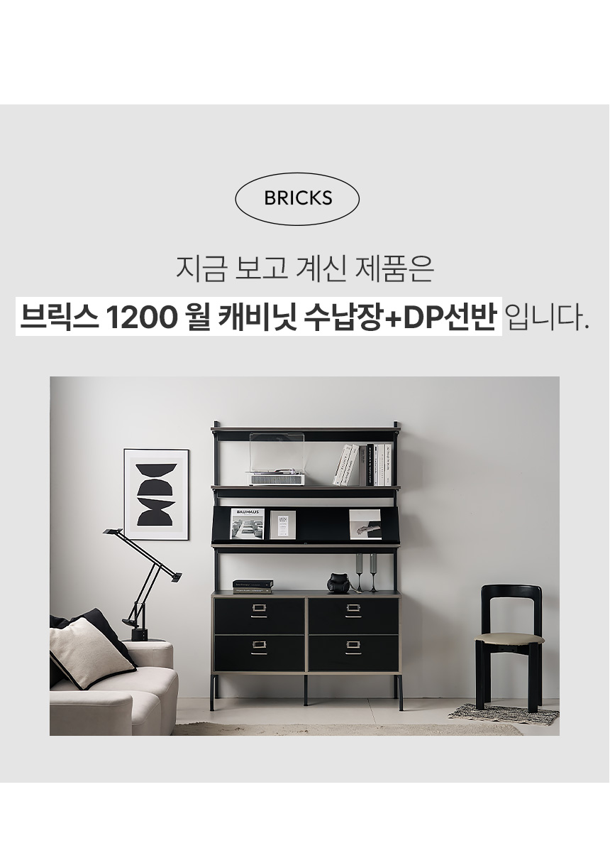 브릭스 월 캐비닛 무타공 매거진 랙 선반장 수납장 1200 장식장 (DP선반포함) OCS014C 상세 이미지 19